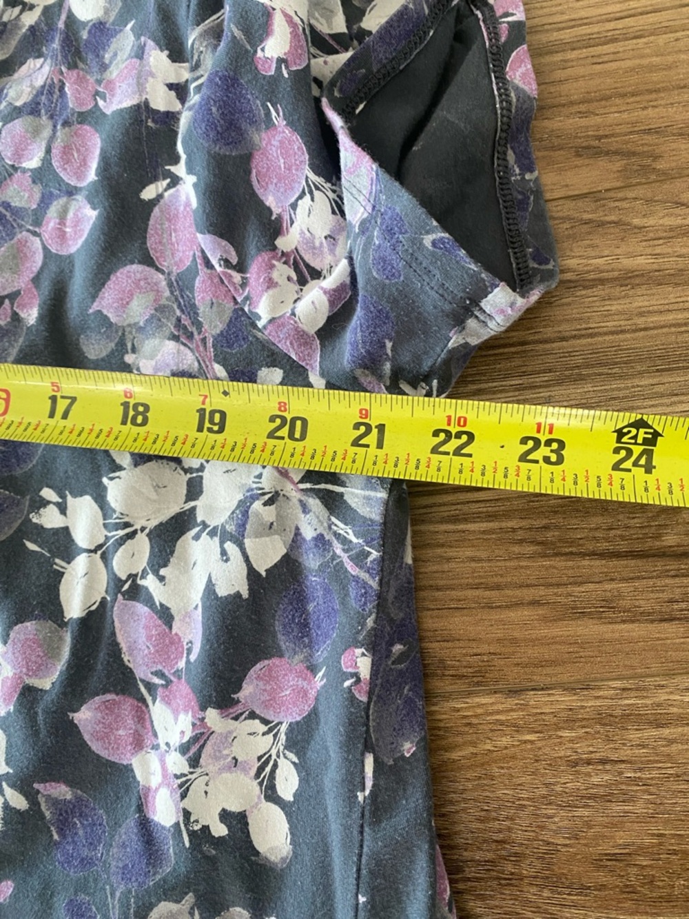 J. Jill Floral Short-Sleeve A-Line Dress in Gray and Purple floral prima cotton - Picture 8 of 9